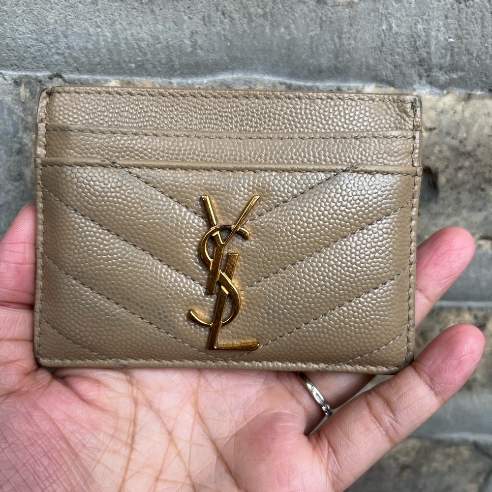 YSL card holder in taupe color - Used condition